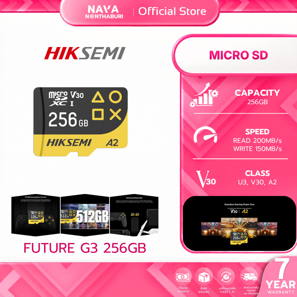 HIKSEMI MICRO SD (ไมโครเอสดี) FUTURE G3 256GB (HS-TF-G3 256G) WARRANTY 7 YEAR
