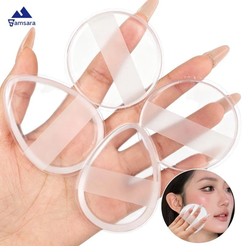 ฟองน้ําแป้งพัฟเจลซิลิโคนอ่อนนุ่ม-รองพื้นใบหน้าบีบีครีมเครื่องสําอางพัฟเครื่องมือแต่งหน้า