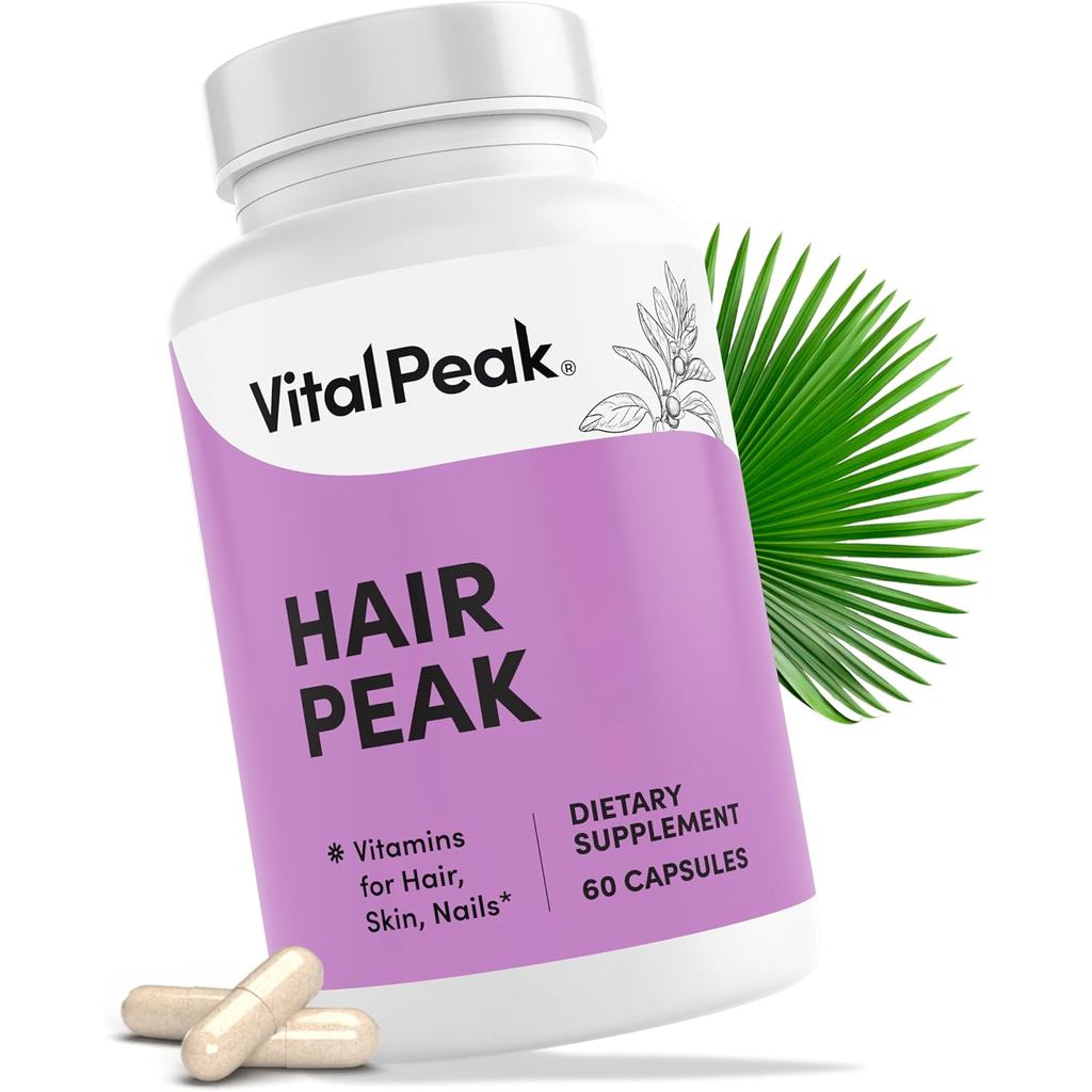 Hair Peak-Hair Growth อาหารเสริม-วิตามินผม บรรจุ ไบโอติน คอลลาเจน Saw Palm Extract Keratin Iron Ion 