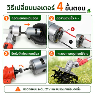 มอเตอร์ตัดหญ้าแรงดัน 21V สำหรับเครื่องตัดหญ้าไฟฟ้าเป็นอะไหล่ทดแทนคุณภาพสูง ให้กำลังหมุนแรงตัดหญ้าได้เรียบร้อย