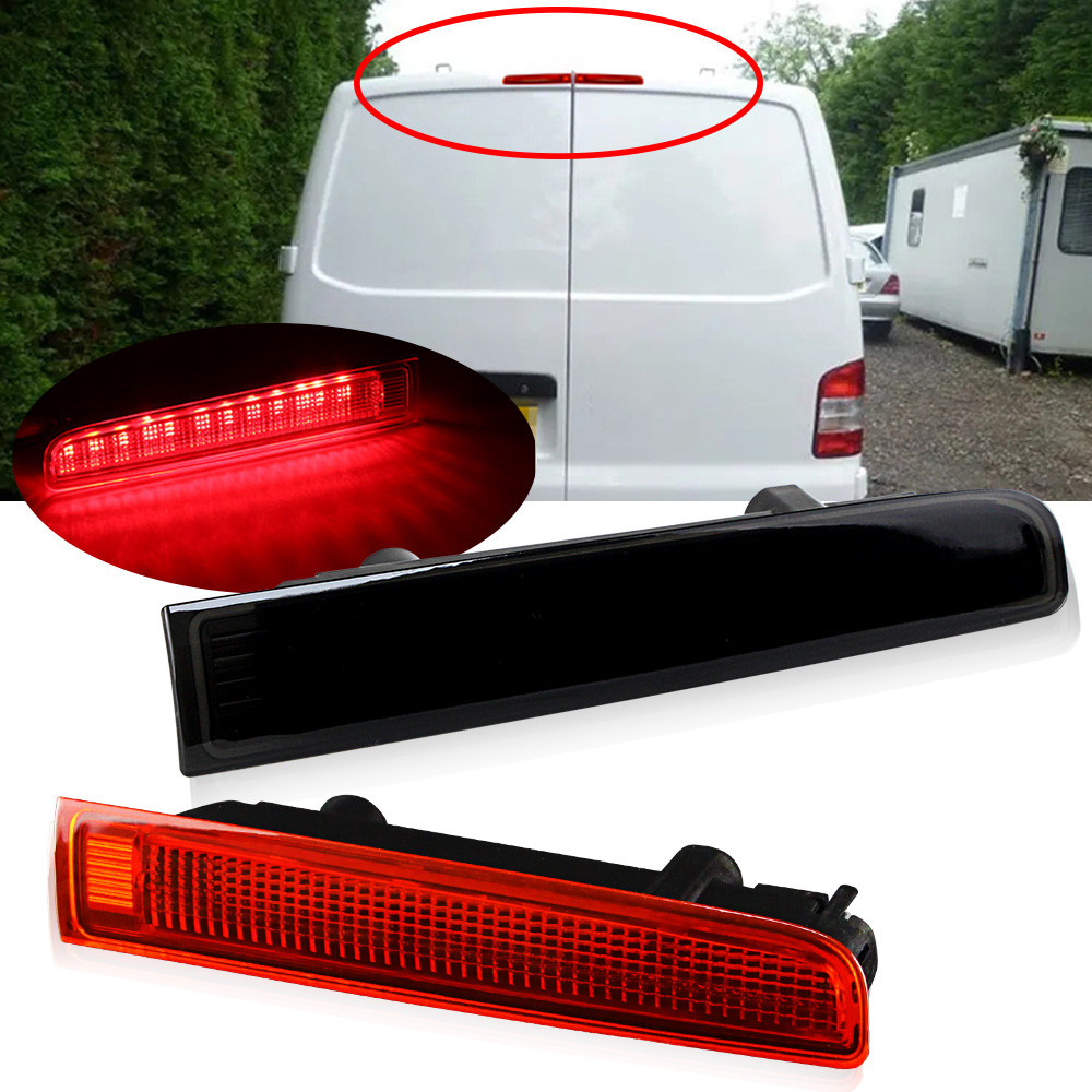 2PCS LED ระดับสูงโคมไฟด้านหลังเบรคสัญญาณสามไฟท้ายสําหรับ VW T5 T6 Eurovan Multivan Caravelle Transpo