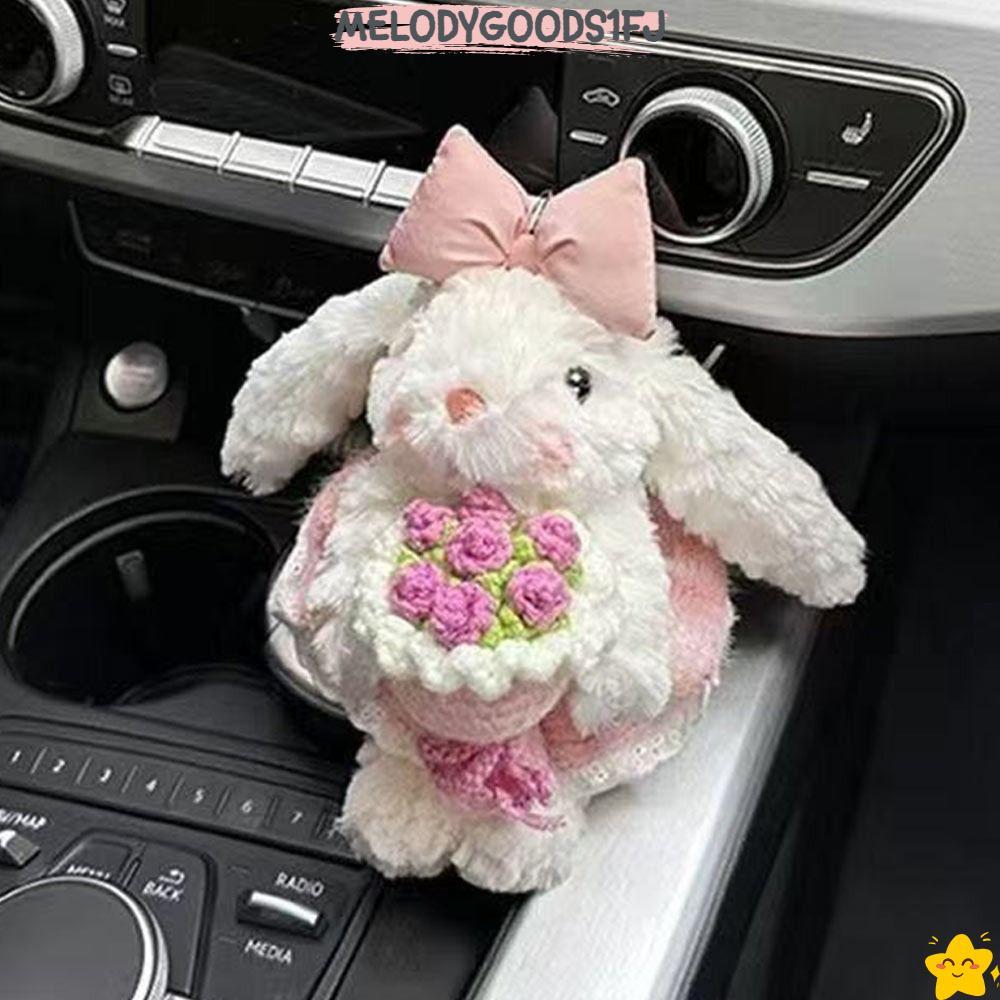 MELODYGOODS1FJ ของเล่นตุ๊กตา,การ์ตูนตุ๊กตากระต่ายจี้,น่ารัก Lop หู Bowknot ตุ๊กตาแขวนตกแต่งของขวัญ