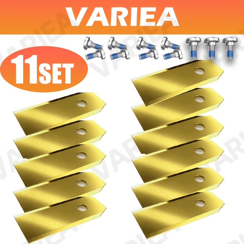 VARIEA-11 ชิ้นชุด, เครื่องตัดหญ้าหุ่นยนต์ขยายใบมีด (พร้อมสกรู) -43 มม./1.7 นิ้ว (เคลือบไทเทเนียม), เ