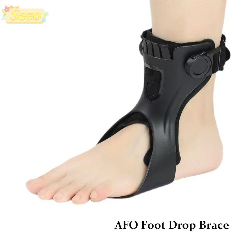 SEEO AFO Foot Drop Brace,น้ําหนักเบาที่มองไม่เห็นข้อเท้ารั้งสนับสนุน,กายภาพบําบัดสบายบรรเทาอาการปวดปรับหัวเข็มขัดวางรั้งเท้าสําหรับเดิน