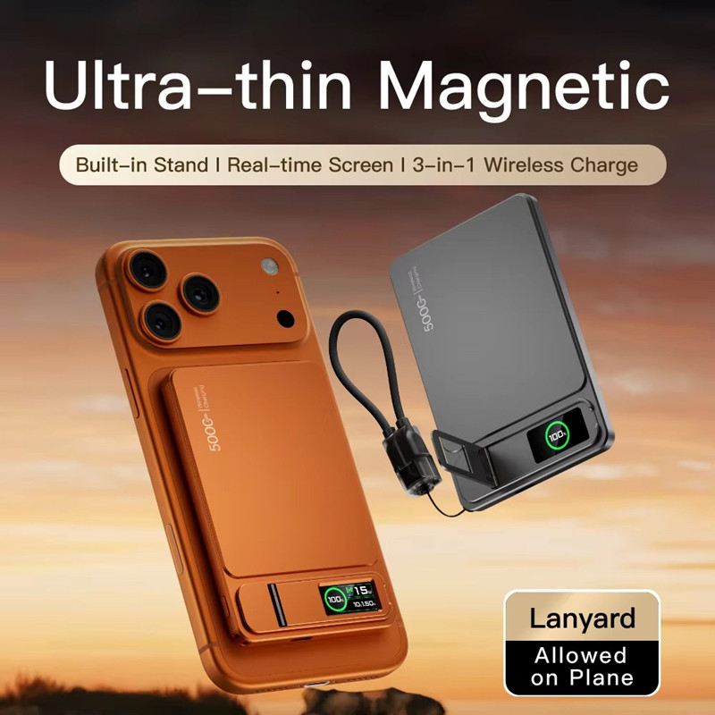 [JLK] CCC 10000mAh Slim Original Power Bank แม่เหล็กไร้สาย 20W Fast CHARGING แบตเตอรี่แบบพกพาสําหรับ iPhone/นาฬิกา/Airpods/Samsung/Huawei/XiaoMi ฯลฯ Android ไร้สายชาร์จโทรศัพท์