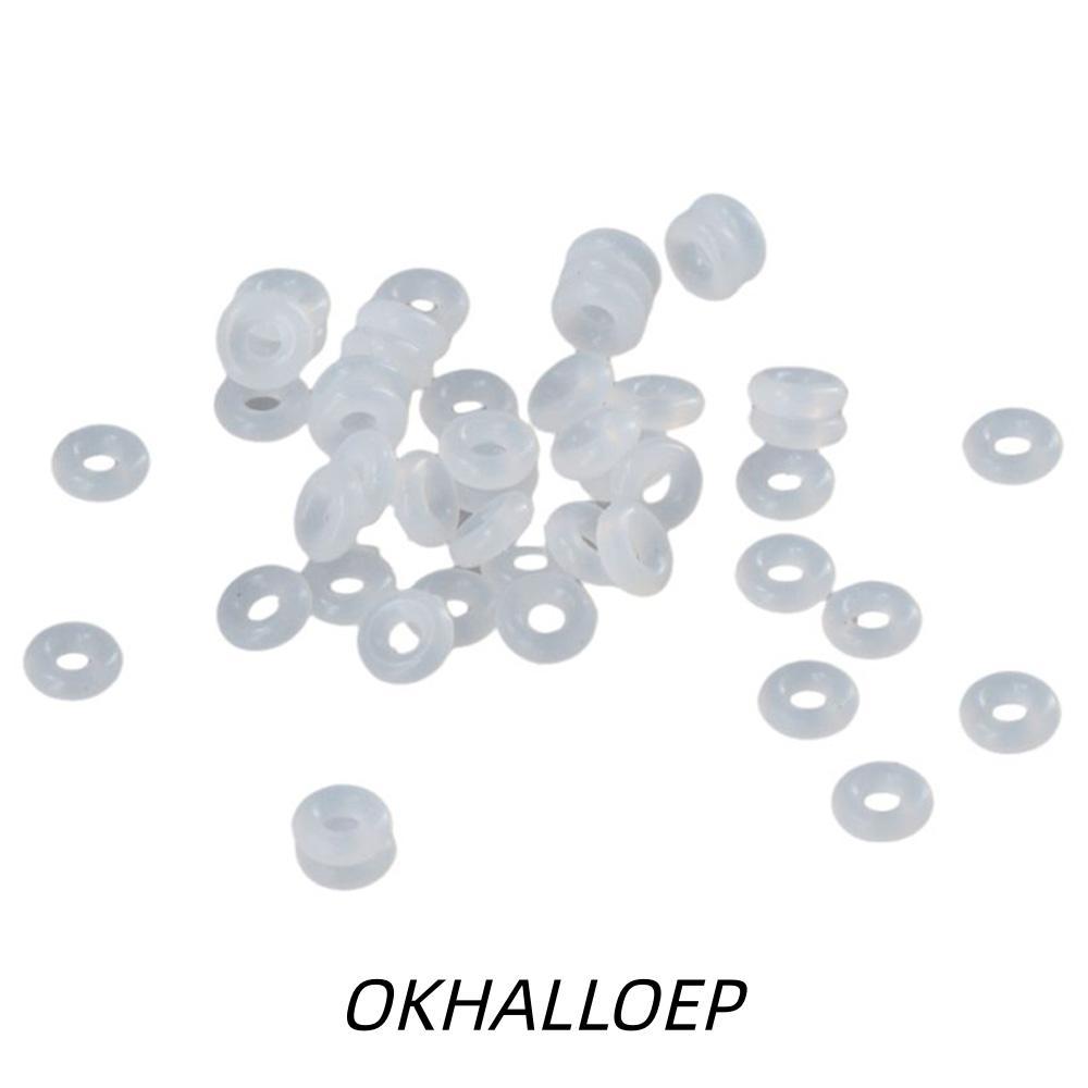 IOKHALLO 300 ชิ้นลูกปัด Stopper, O แหวนโปร่งใส O แหวนสําหรับเครื่องประดับ, DIY เครื่องประดับทําอุปกร