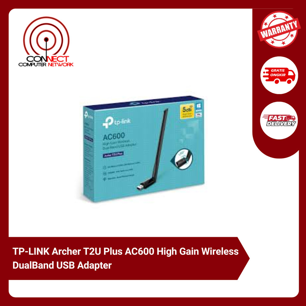TP-LINK Archer T2U Plus AC600 อะแดปเตอร์ USB DualBand ไร้สายกําลังสูง