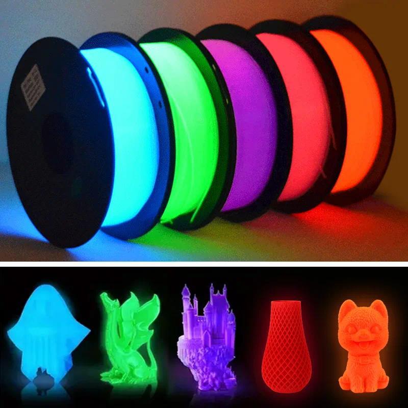 DIY Christmas Gift, 1.75mm PLA Luminous 3D Printer Filament, 200g(0.44L）Spool, Glow in the Dark, for Most FDM Printers