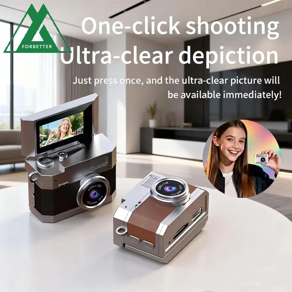 FORBETTER กล้องพวงกุญแจนิ้วหัวแม่มือ, หน้าจอ 1.47 นิ้ว HD 1080P Retro CCD Mini Digital Camera, กล้อง