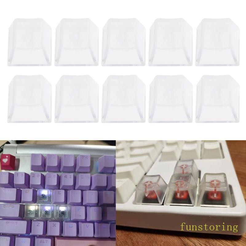 FUN R4 ปุ่มกดใสพร้อมไฟแบ็คไลท์ปุ่มกด ABS เปล่าสําหรับโปรแกรมเมอร์ 20 10 ชิ้น