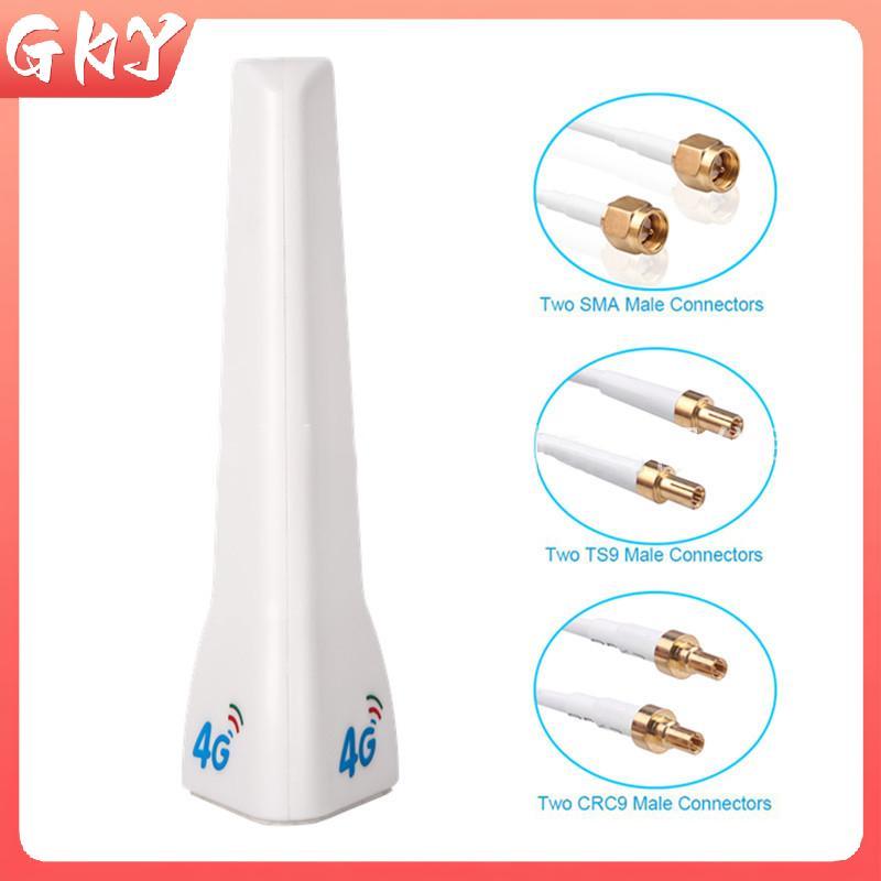 GKY 4G LTE เสาอากาศภายนอกเสาอากาศในร่ม 29dBi SMA ชาย CRC9 TS9 Connector Dual 2M เมตรสายสําหรับเราเตอ