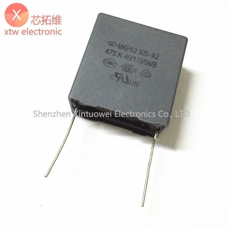 (5 ชิ้น) ตัวเก็บประจุฟิล์ม MKP62 Farad X2 Ampere Capacitor 305V475K 4.7UF Pin Pitch P=27.5 มม./37.5 