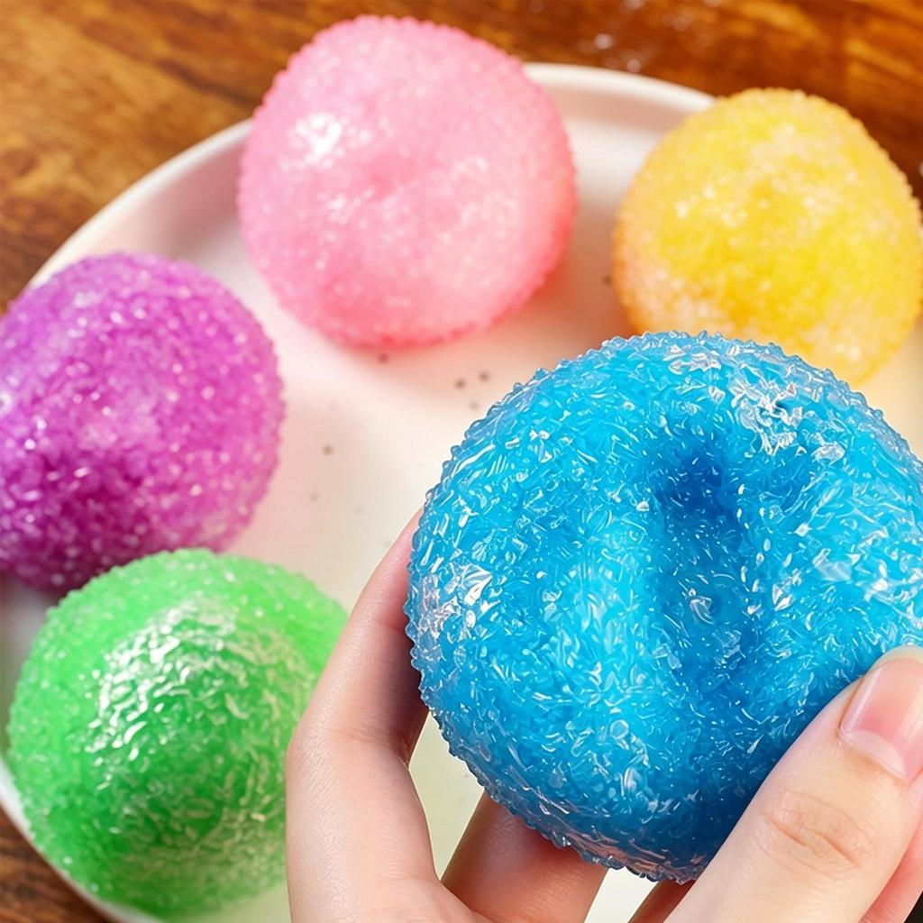 Slushie บีบของเล่น Sensory Stress Reliever Reusable Slushie Squeeze Ball Crunchy Crackling เสียงบีบข