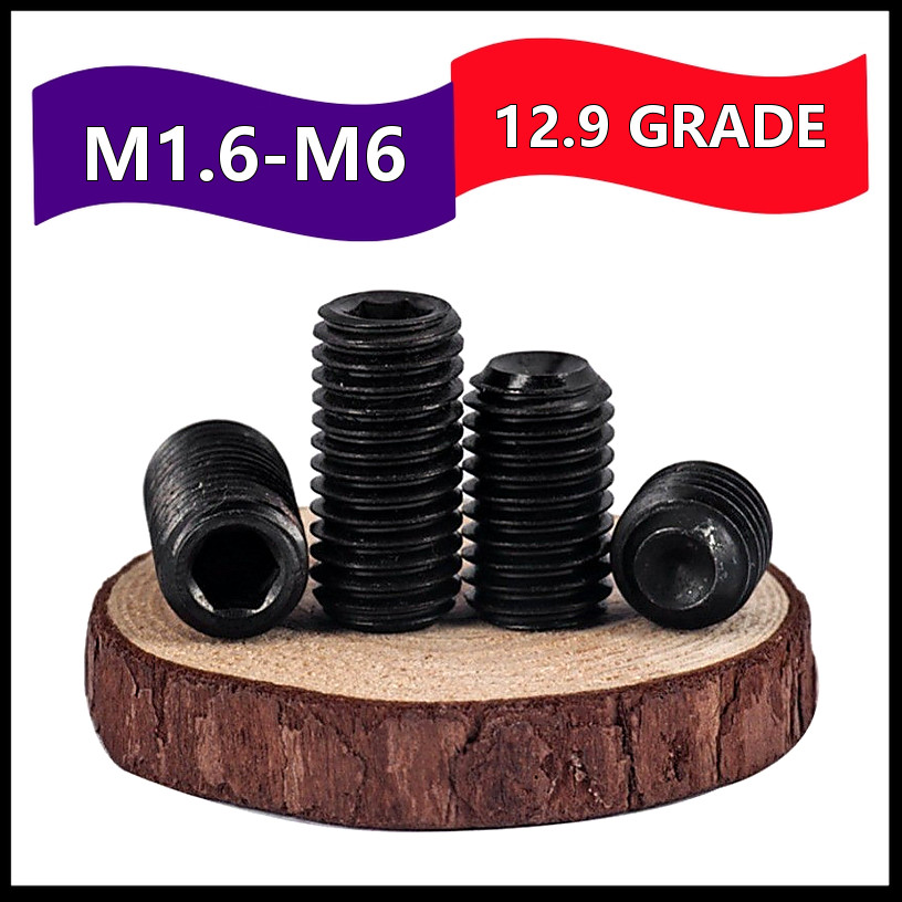 สกรูตัวหนอน M1.6-M6 เหล็กเกรด 12.9 แข็งแรง (5-100pcs) 【FGH-R1】