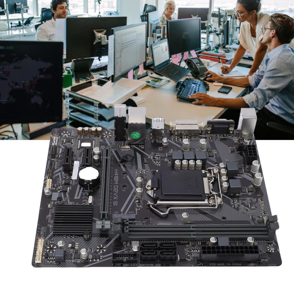 Lemendhk H410M-D2VX-SI M-ATX เมนบอร์ดคอมพิวเตอร์ 2 DDR4 DIMM Slot Fit สําหรับ LGA 1200 10th Gen CPU 
