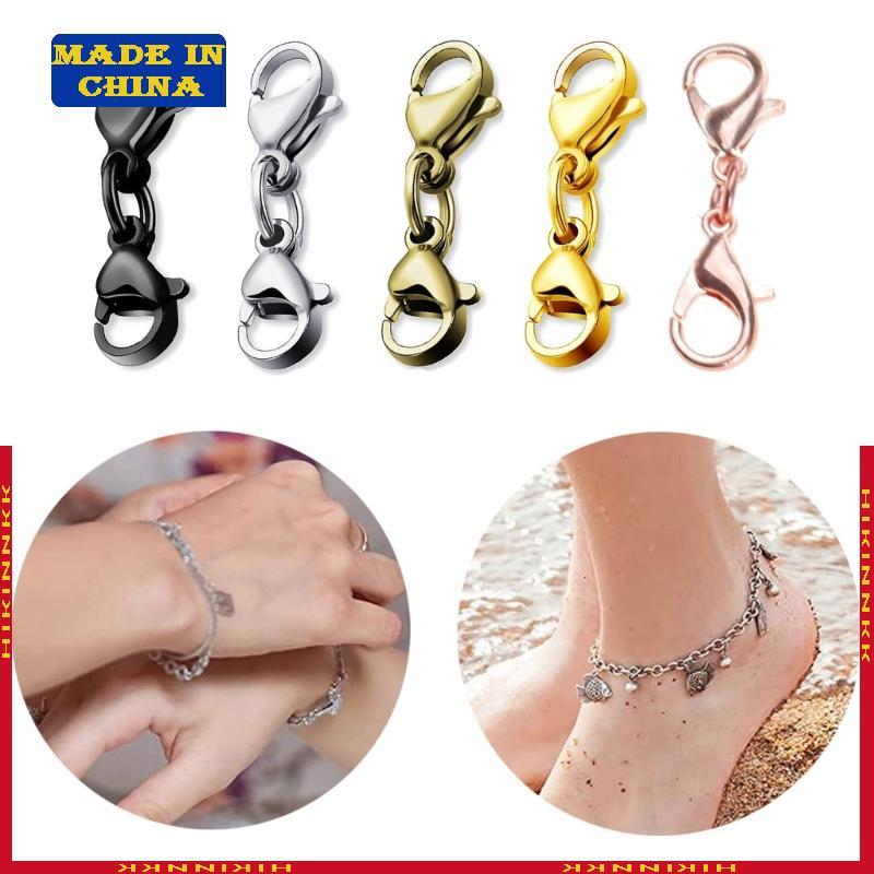 HIK 8 ชิ้น Double Lobster Clasp Double Claw Connector เหมาะสําหรับเครื่องประดับโซ่