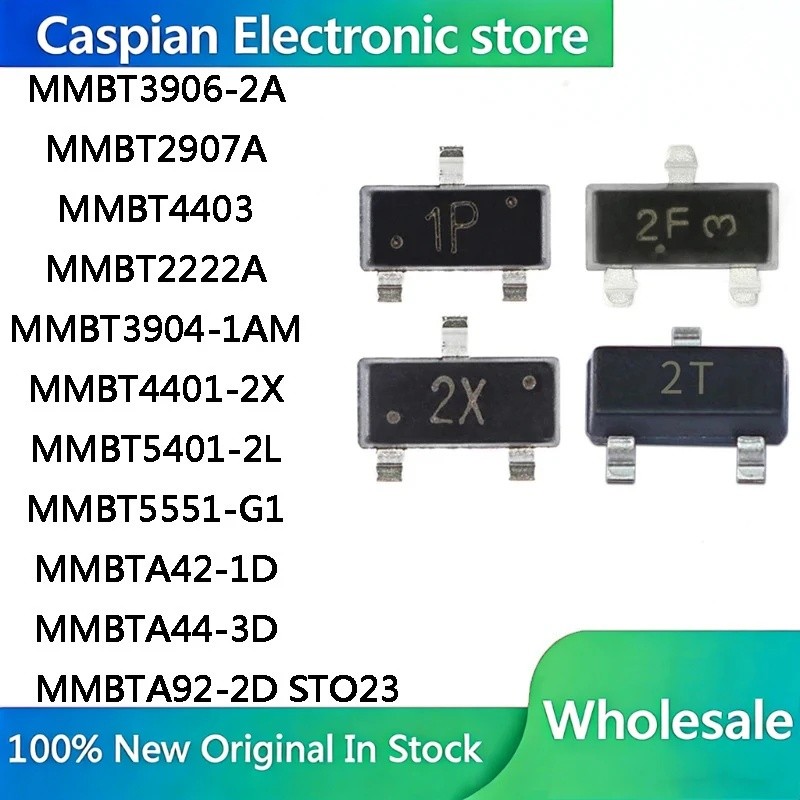 10PCS MMBT2222A MMBT2907A MMBT3904 MMBT3906 MMBT4401 MMBT4403 MMBT5401 MMBT5551 MMBTA42 MMBTA44 MMBT