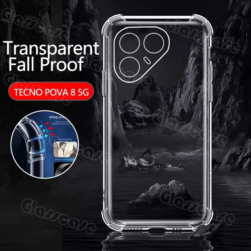 TECNO POVA 8 5G 2026 สําหรับ TECNO POVA 8 Pro 8Pro Pova8 Pro Pova8Pro TECNOPOVA8 Pro 5G 2026 โปร่งใส TPU เคสโทรศัพท์นุ่มกันกระแทกป้องกันกลับ Anti-fall ฝาครอบ
