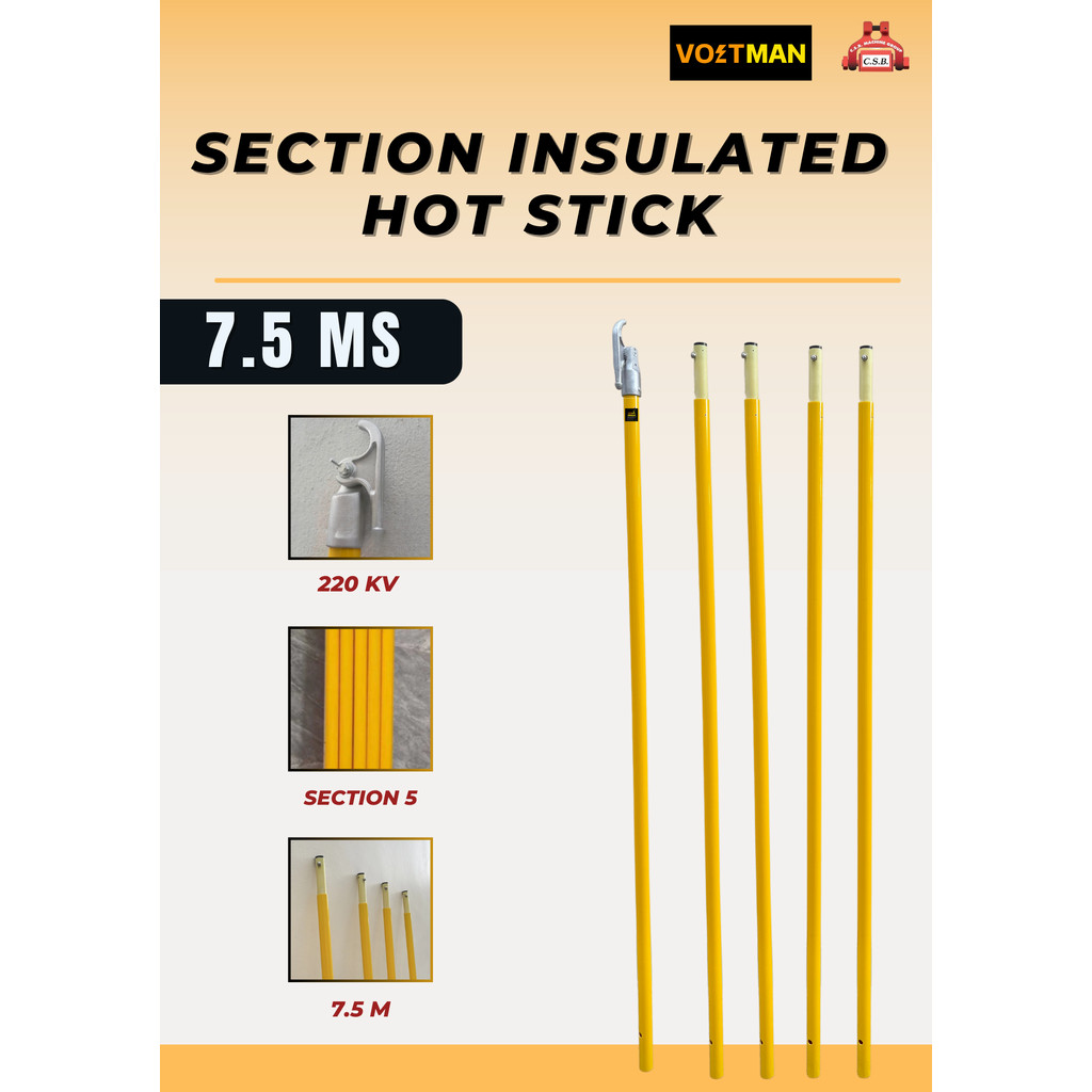 ไม้ชักฟิวส์ 7.5 เมตร SECTION INSULATED HOT STICK (7 MS)