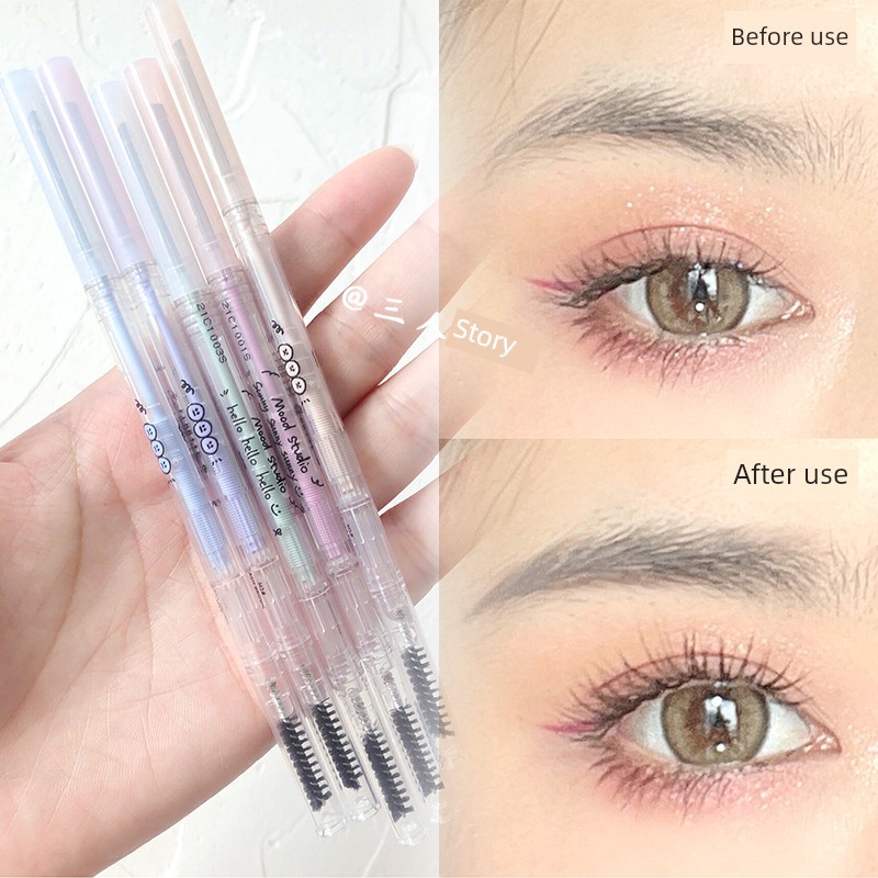 เจลปัดคิ้ว ย้อมคิ้ว FLORTTE FLORTTE ดินสอเขียนคิ้วแบบสองหัว Ultra-Fine แป้งเขียนคิ้วกันน้ําติดทนนาน 