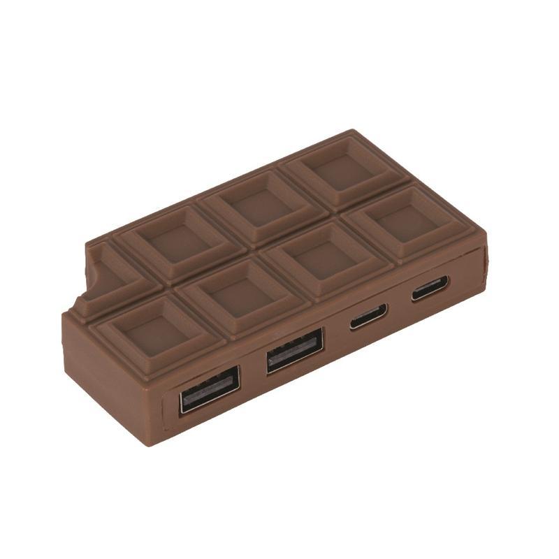 ME.STYLE อุปกรณ์ต่อพ่วง USB 4 ช่อง รูปช็อกโกแลต