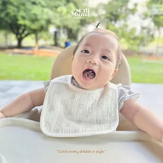 Millimunch ผ้าซับน้ำลายเด็ก ทรงตัวยู ใช้ซับน้ำลาย ทำจากผ้ามัสลิน เนื้อผ้านุ่ม ไม่ระคายเคือง