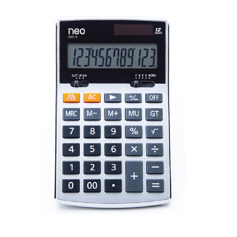 NEO เครื่องคิดเลข 12 หลัก รุ่น 2323-12 สีเงิน