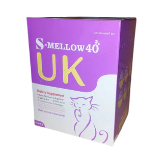 [ ยกกล่อง แมว ] S-MELLOW40 UK 12x40 กรัม แมว หมดอายุ 31/07/27 อาหารเสริมแมวป่วย-แมวปกติ