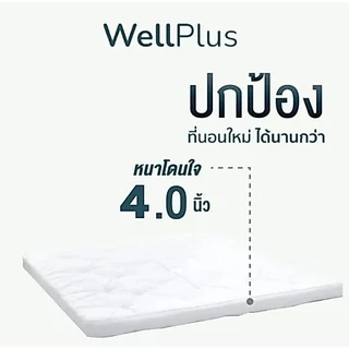 WellPlus Topper Conjugated Siliconized Fiber รุ่น ZPlus O2 หนา 4 นิ้ว ท็อปเปอร์สุขภาพ ที่นอน