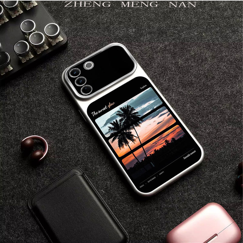 เหมาะสําหรับ Vivo V27 Vivo V27 PRO Vivo v27E ใหม่ 3D พิมพ์เต็มหน้าจอเคสโทรศัพท์สีเงินด้าน 0073