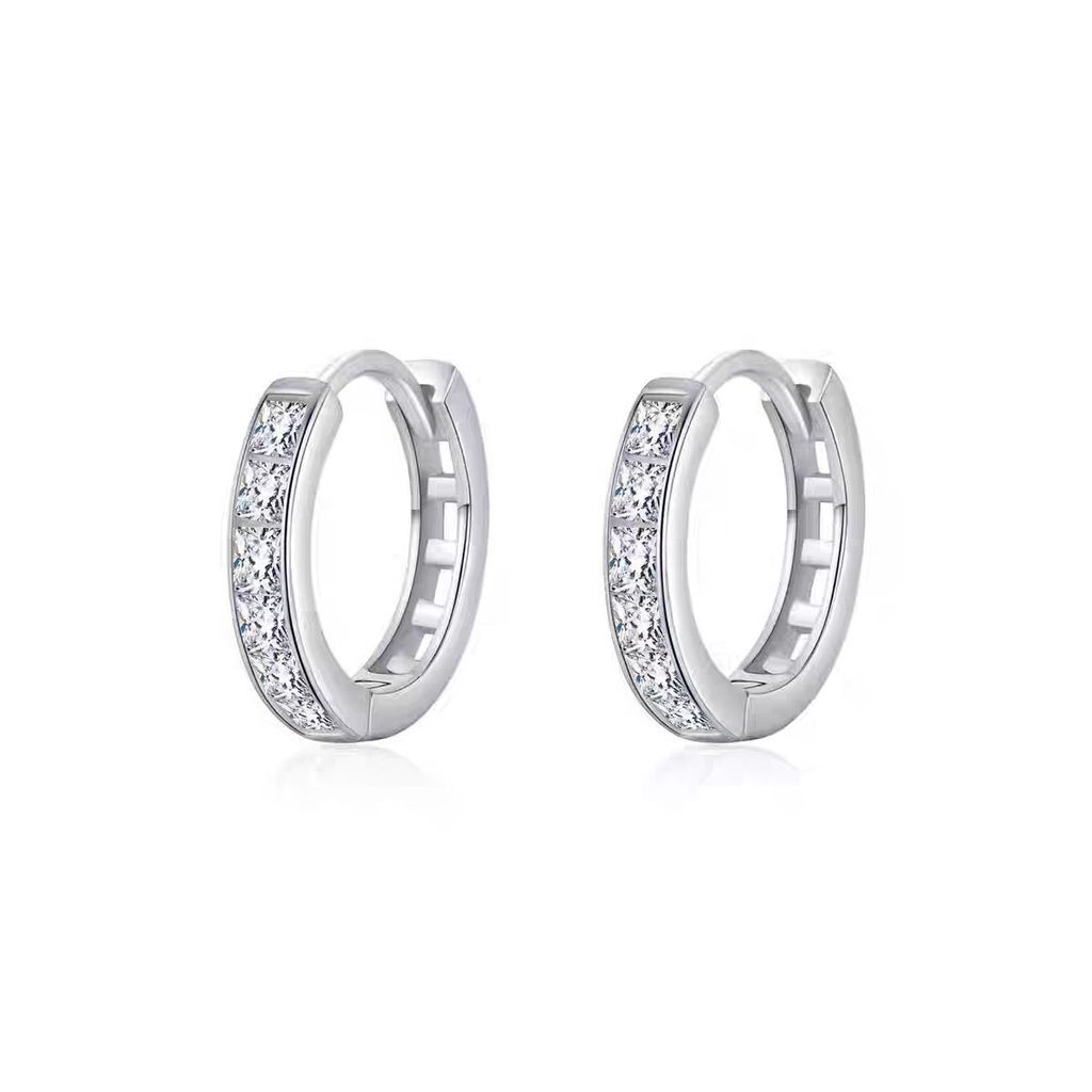 现货速发/s999纯银工具 方钻耳环质拼装 圆钻通用品批发工具女 S999 เงินสเตอร์ลิงต่างหูเพชรสี่เหลี่ยมต่างหูต่างหูสูง