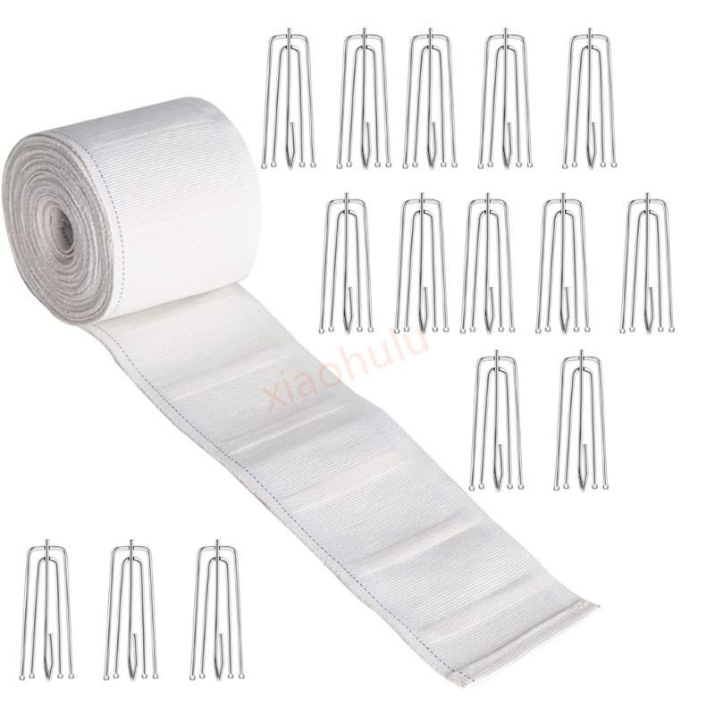 XHL Curtain Pleater Tape with Curtain Pleater Hooks Starter Handmade