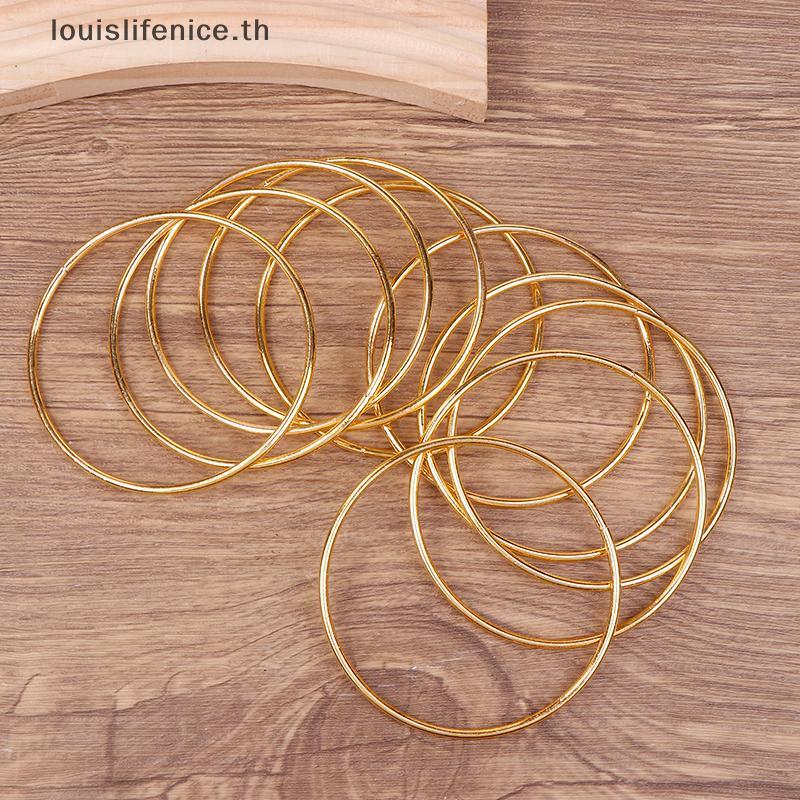 LNTH 10 Pa 3 นิ้วโลหะทอง Hoops Dreamcatcher Macrame แหวนสําหรับงานฝีมือตกแต่งร้อน