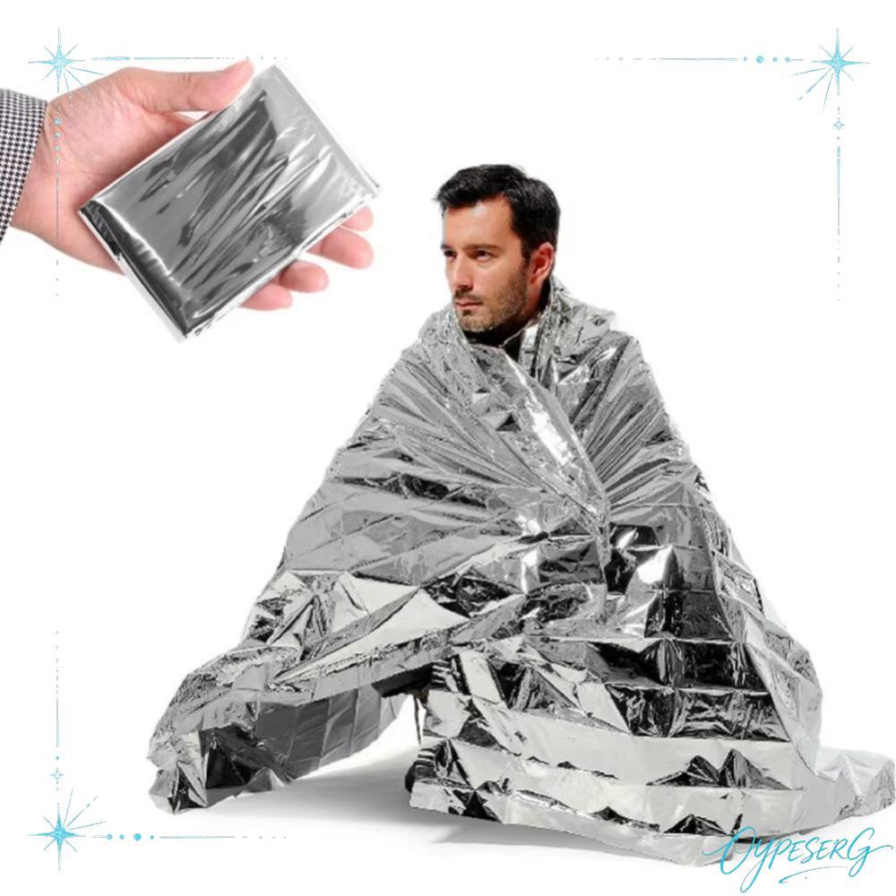 ผ้าห่มฉุกเฉิน Mylar ฟอยล์ ชนิดกันน้ำและสะท้อนความร้อน ใช้งานซ้ำได้ พับเก็บง่าย สำหรับตั้งแคมป์และเดินป่า