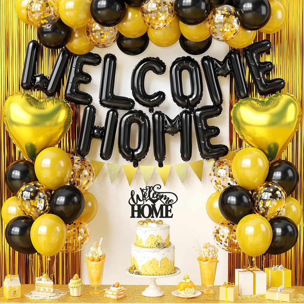 New welcome home Welcome home party decorations  Raindrop Curtain Heart-Shaped Balloon Party Decorat