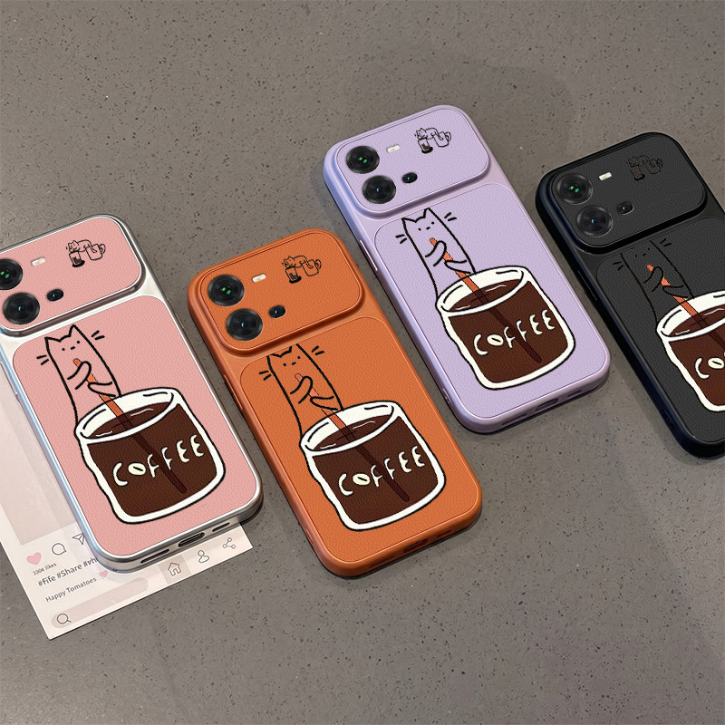 สําหรับ VIVO V25 V25E V25 PRO 5G เคสโทรศัพท์ Softcase ซิลิโคนกันกระแทกออกแบบใหม่ความงามน่ารักกาแฟแมวสําหรับสาว KNKFCM1