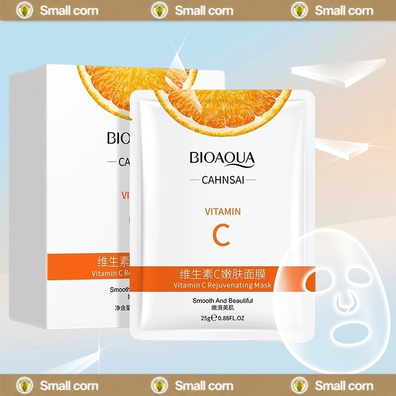 Bioaqua VC Mask แผ่นมาสก์หน้า สูตรวิตตามินซี เพื่อผิวสว่างกระจ่างใส เนียนนุ่ม ชุ่มชื้น ลดริ้วรอย
