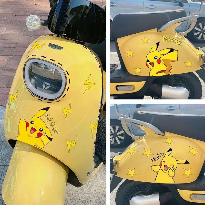 Pikachu Bumper Stickers Car Electric Motorcycle Battery Car Cartoon Decorative Sticker Pikachu Scrat