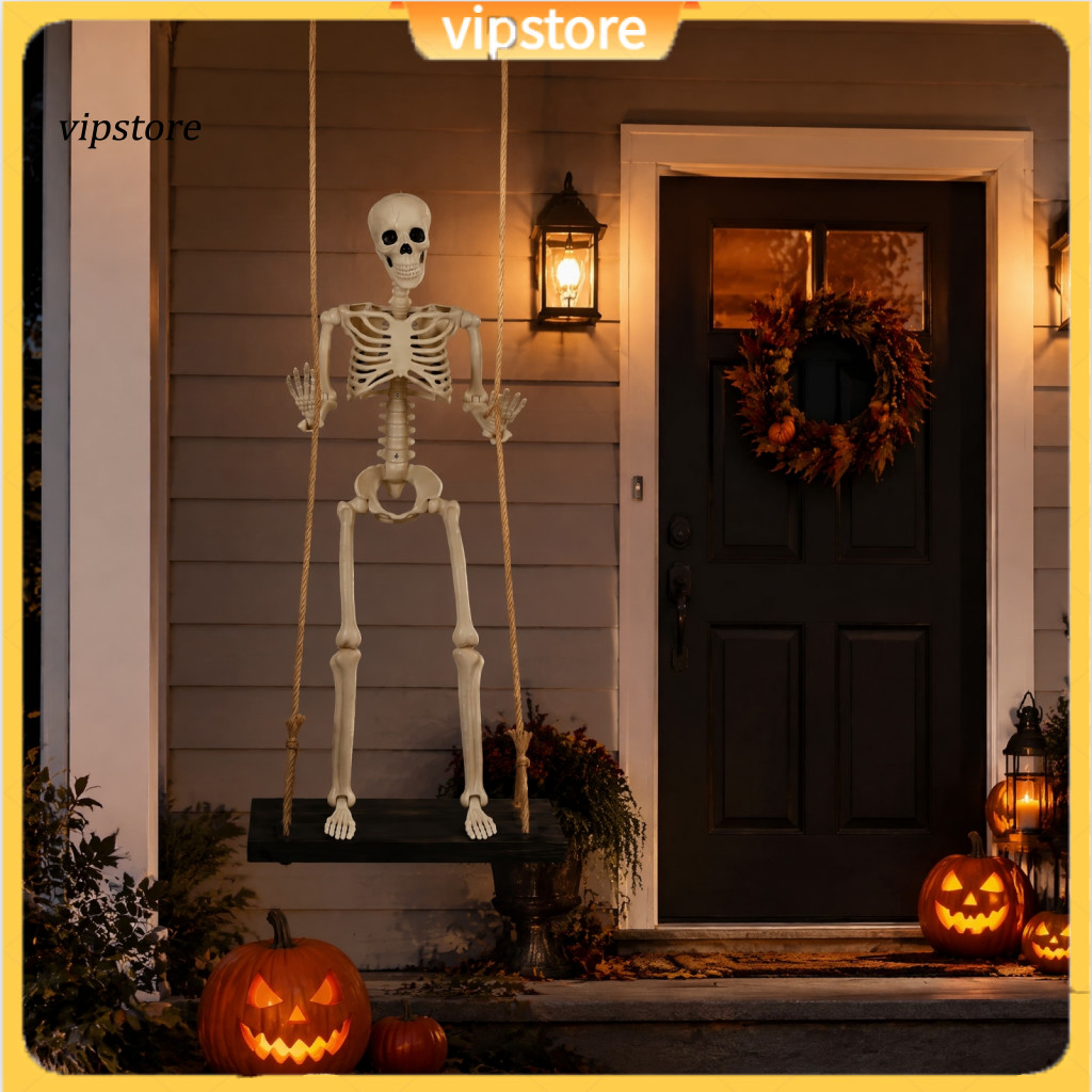 (VIP) 35 ฮาโลวีนแขวนโครงกระดูกตกแต่งไม้ Swing – Spooky Yard Garden Porch Tree Decor สําหรับปาร์ตี้ฮา