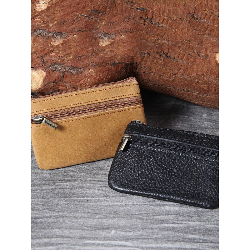 First Layer Cowhide Mini Card Holder กระเป๋าใส่เหรียญขนาดเล็กผู้ชายผู้หญิง Retro Handmade Original Ultra-Thin Leather Drivers License Key Case thumbnail 5