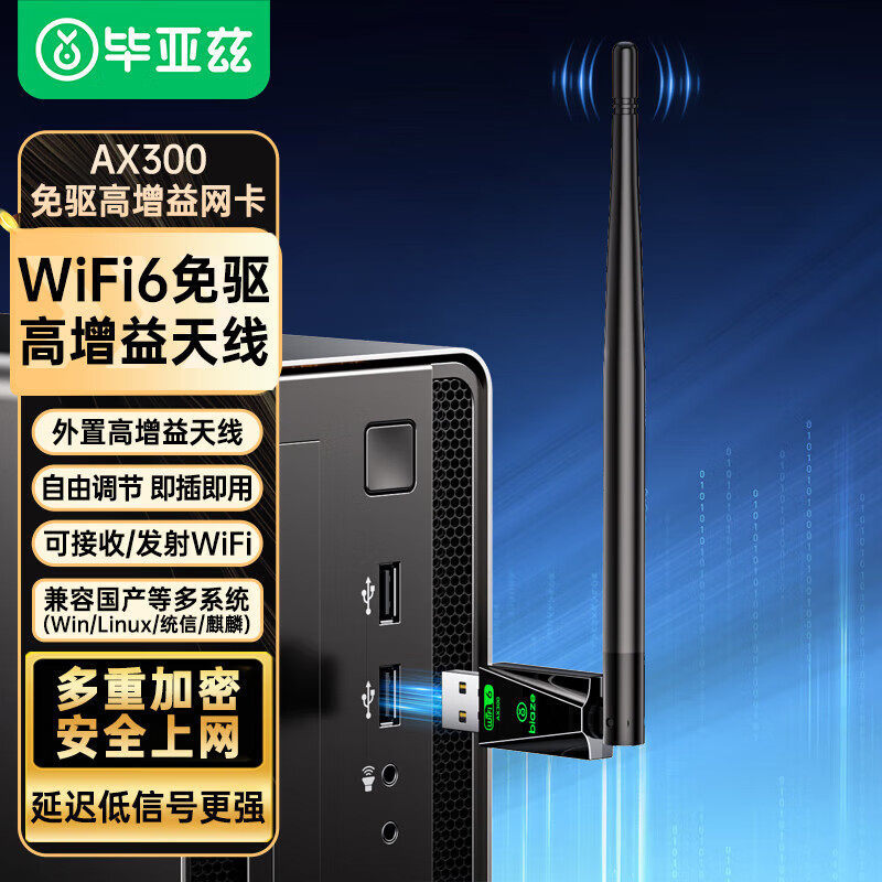 Biyaz AX1800 การ์ดเครือข่ายไร้สาย USB WiFi6 5G Dual-Band Driver-Free Plug-Play เหมาะสําหรับเดสก์ท็อป
