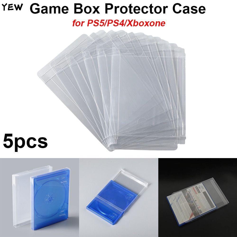 YEW 5 ชิ้น CD Disc Box Cover, PET โปร่งใสกล่องเกม Protector, ป้องกันการจัดเก็บสําหรับ PS5 PS4 Xboxon