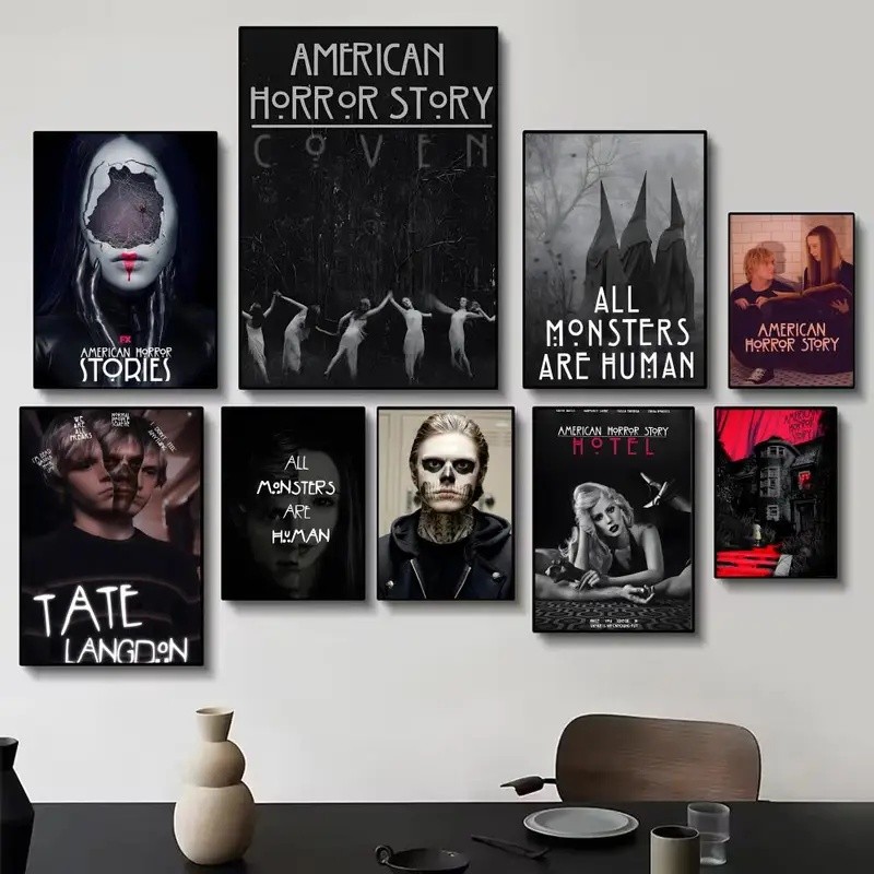 Grotesque Gothic A-American Horror Story Anthology Vibe โปสเตอร์ Wall Art สําหรับห้องนั่งเล่นตกแต่งภ