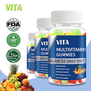 VITA วิตามินรวมกัมมี่ อาหารเสริม บํารุงสมอง เสริมภูมิคุ้มกัน VitaminABCD Multivitamin Gummy Dietary Supplement 60Gummies