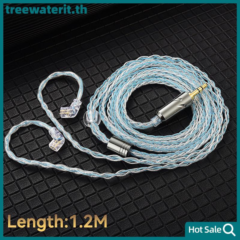 TR QKZ T1 สายหูฟัง 8 Strand ทองแดงชุบเงินอัพเกรดสาย 3.5 มม.สายหูฟังสําหรับ ZXN ZXT AK6 ZS10 EDX Pro ZSR CCA TH