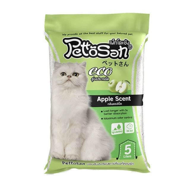เพทโตะซัง ทรายแมวเบนโทไนท์กลิ่นแอปเปิ้ล Pettosan