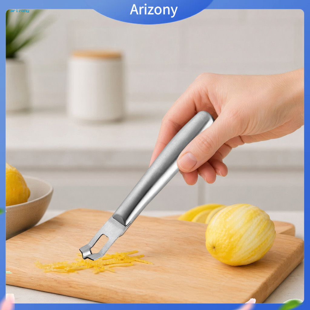 (arizony) สแตนเลสมะนาว Zester Citrus Peeler มัลติฟังก์ชั่ผลไม้ขูดสําหรับสีส้มมะนาว Lime อุปกรณ์ครัวส