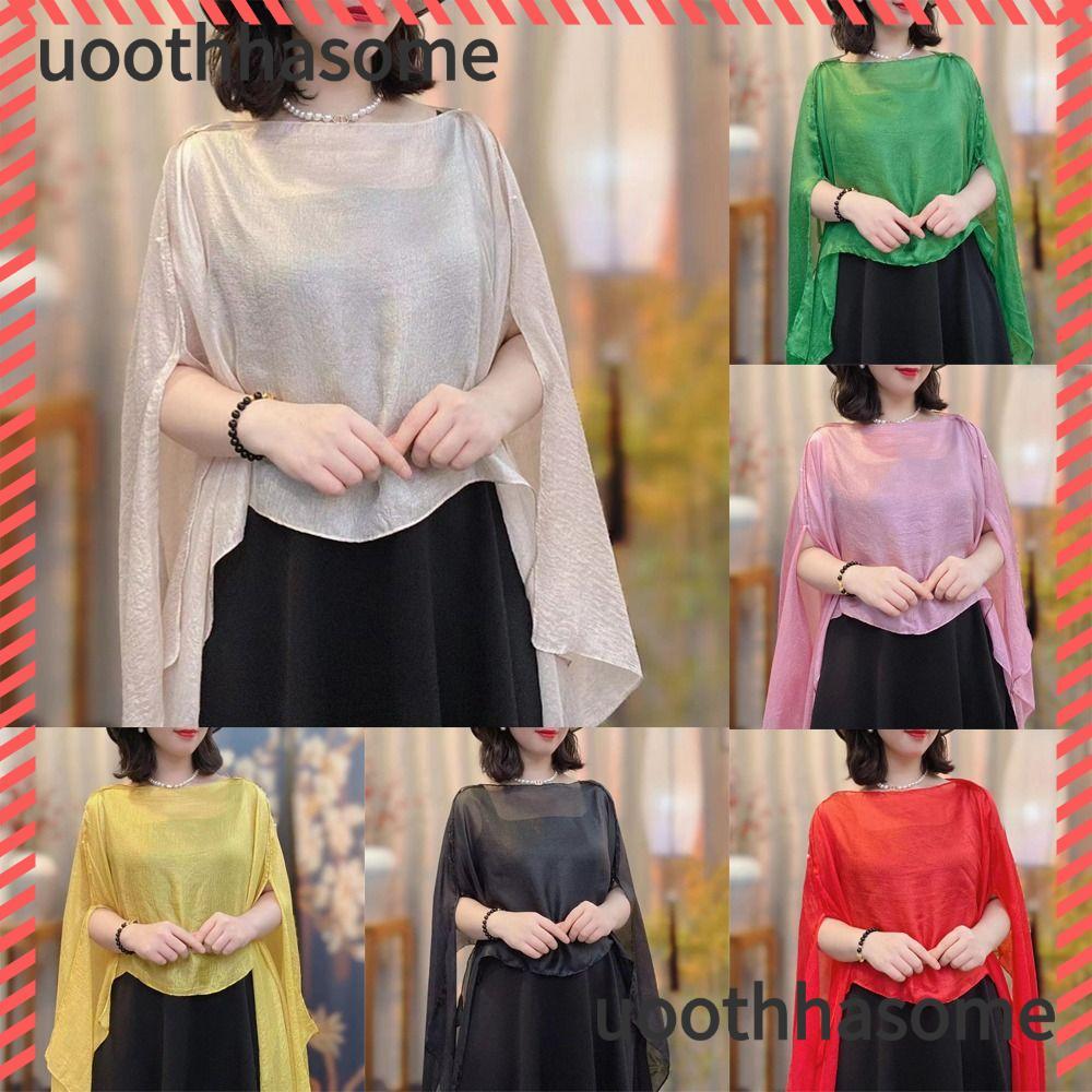 UOTHHASOME ผู้หญิงผ้าคลุมไหล่,ชีฟองยาวชุดราตรี,เสื้อคลุมสีที่บริสุทธิ์แฟชั่นผ้าพันคอผู้หญิงสาว