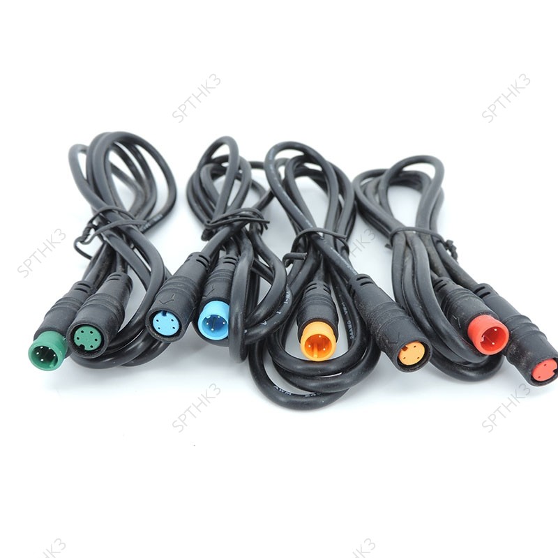 กันน้ํา 9 มม.M8 สาย 2 3 4 5 6 Pin ชายหญิง Ebike Sensor Line 28awg M/F ความเร็วขยายขั้วต่อไฟฟ้าจักรยา