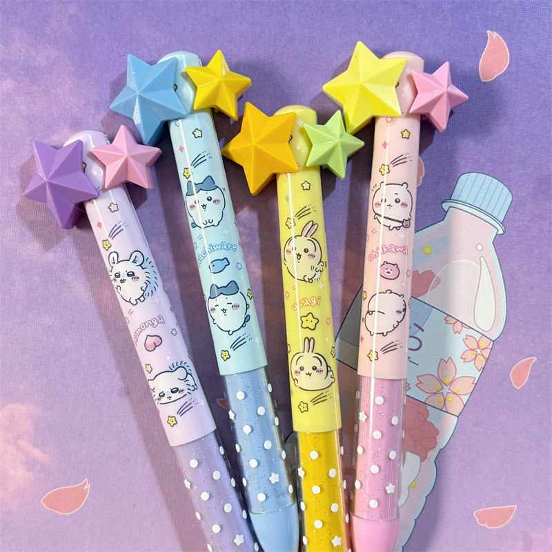 Japan chikawa New Style chikawa Limited Star mimi ปากกาลูกลื่นสองสี Small Eight Ussage Saki Flying M